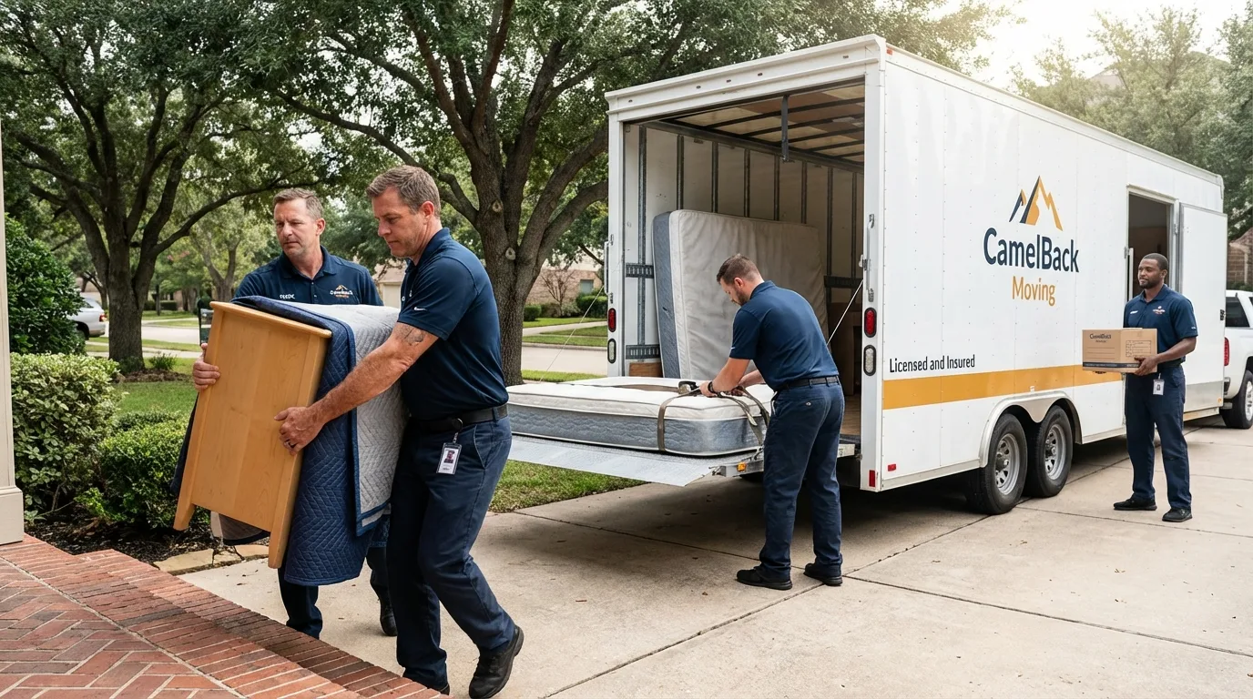 Crew loading residential truck for cross-state move from Union Hall, VA